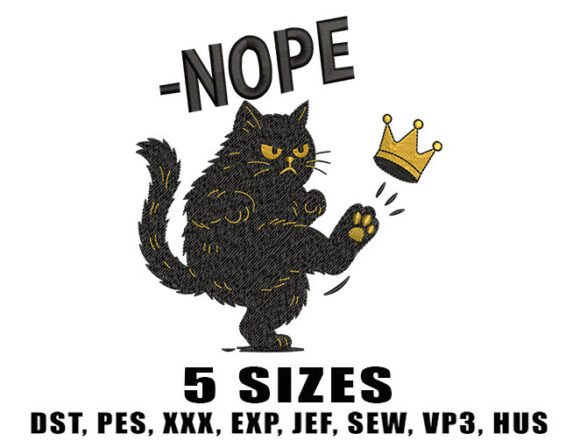 Angry Cat Crown Embroidery Design Review for Apparel Projects