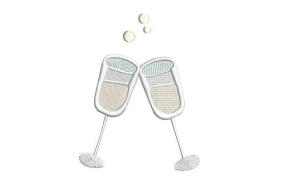 Clinking Champagne Glasses Celebration Embroidery Design Review