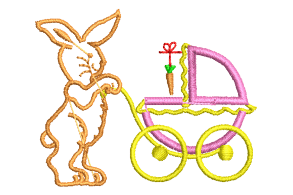 Cute Bunny with Baby Carriage Embroidery Review for Real Projects