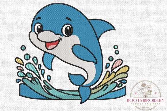Cute Dolphin Embroidery Design: A Versatile Addition to Your Handmade Projects