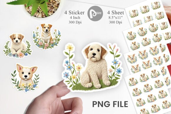 Dog Embroidery Sticker for Real-World Projects