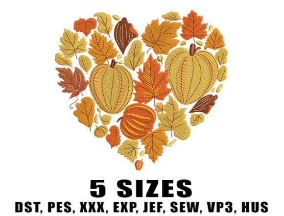 Happy Heart Embroidery Design: A Cozy Autumn Focal Point
