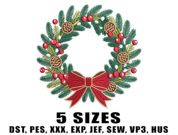 Holiday Wreath Frame Embroidery Design Review