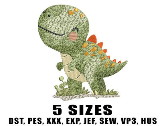 Little Dino Lover Embroidery Design Review for Real Projects