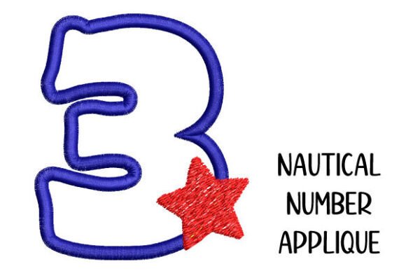 Number 3 Appliqué with Star – Embroidery
