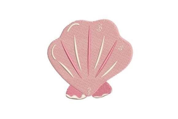 Pink Fan Shell Embroidery Design: A Seasonal Gem for Creative Fabrica Users