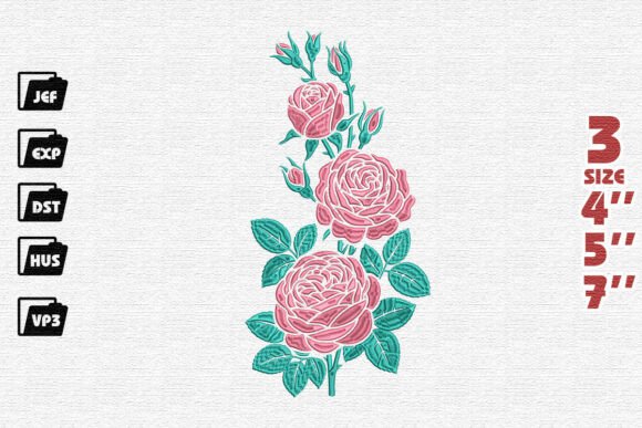 Pink Rose Spray Embroidery Review for Craft Fair Success