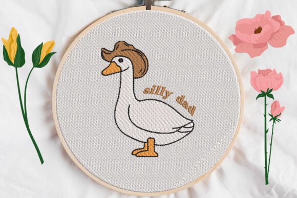 Silly Dad Embroidery, Easter: A Quirky Spring Design for Creative Sellers