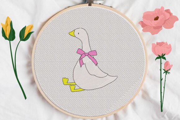 Silly Goose with Pretty Bow Embroidery Review for Craft Fair Success